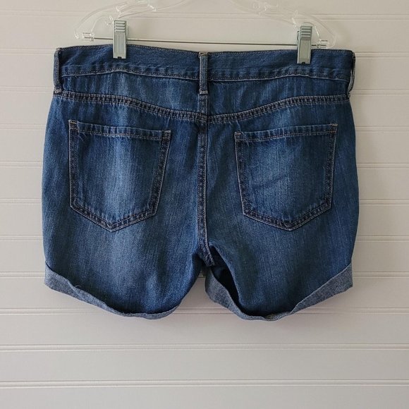 Old Navy Womens Boyfriend Jean Shorts Size 6 Blue Cuffed Denim Cotton - Picture 5 of 5